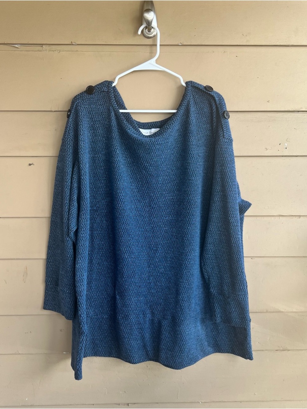 French Laundry Blue Crew Neck Sweater Size 2X Modest Casual
